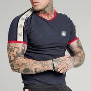 SikSilk premium ringer gym tee in navy Size XL
